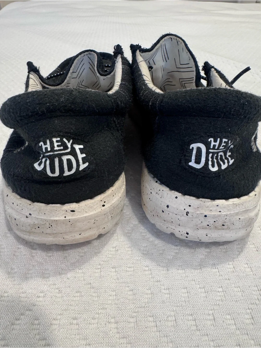 HEYDUDE Wally Youth Stretch Black Shoes Size 5